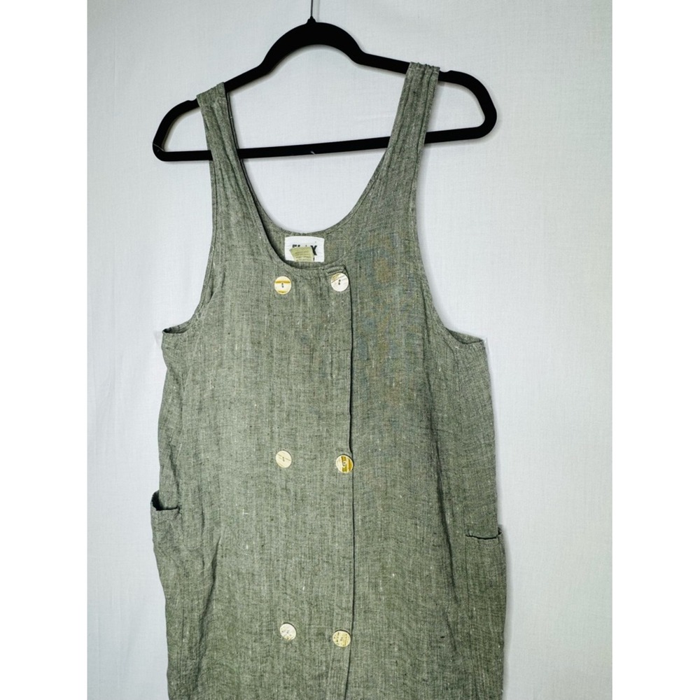 Flax By Angelheart Women Linen Midi Overall Jumper Dress Sleeveless S Lagenlook - Picture 2 of 9